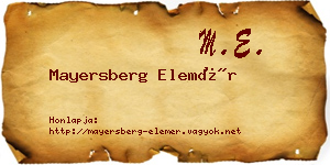 Mayersberg Elemér névjegykártya